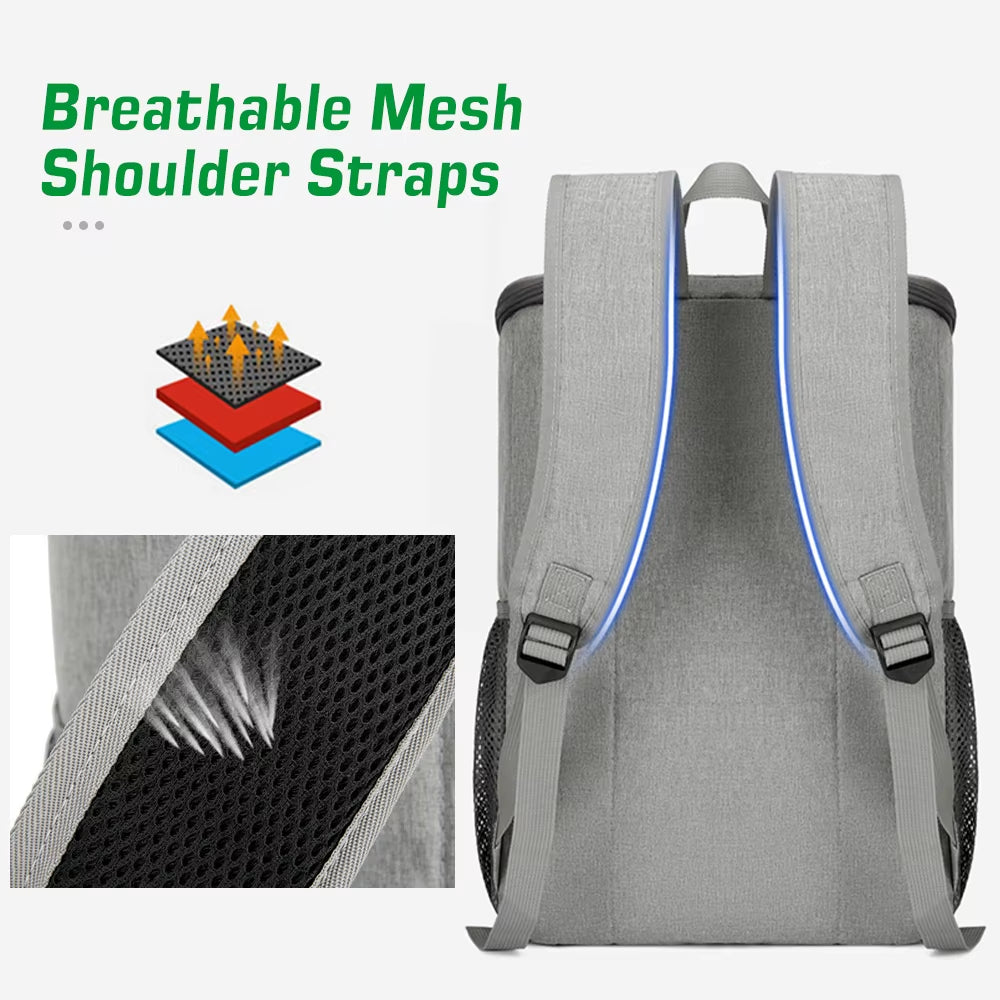 Mochila Enfriadora 30L Impermeable y Aislada – Bolsa Térmica Portátil para Almuerzos, Viajes, Camping, Senderismo, Picnic y Playa | Mochila Nevera Resistente y Antifugas con Gran Capacidad para Bebidas y Alimentos – Ideal para Aventuras al Aire Libre